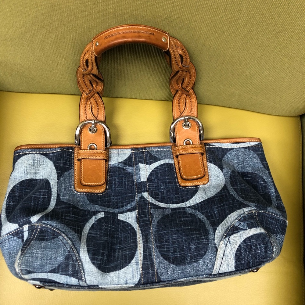SOLD!!!   RARE!!  Coach Tonal C Denim Satchel.